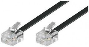 Anschlusskabel, beidseitig RJ11(6p4c)-Stecker, Kabel: 4-adrig, flach und schwarz, 1:1, 3,00 m