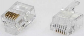 Modularstecker, RJ10 (4p4c), 15 µ, Inhalt: 100 Stück, für Flachkabel