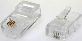 Modularstecker, RJ45 (8p4c), 15 µ, Inhalt: 100 Stück, für Flachkabel