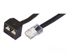 ISDN-Y-Adapter, RJ45(8p8c)-Stecker - 2 x RJ45(8p8c)-Buchse, parallel,