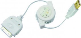 iPod/iPhone/iPad Ladekabel, USB-A-Stecker - 30-pol-Stecker, 0,80 m, weiss