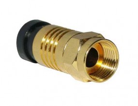 F-Stecker für Koaxkabel bis 7,0 mm ø, vergoldet, Inhalt: 2 Stück